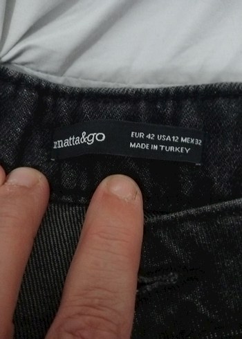 Siyah Bol Kesim Düğmeli Kadın Kot Pantolon - Görsel 2