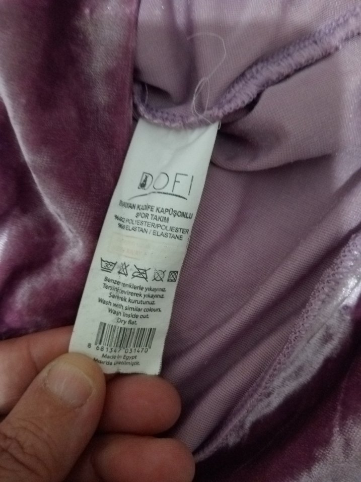 Kadın Pembe Kadife Kapüşonlu Sweatshirt - Görsel 3