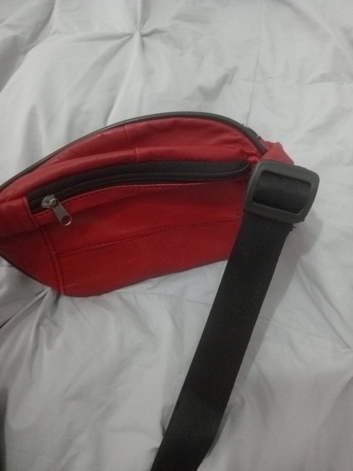 Kırmızı Fermuarlı Erkek Bel Çantası - Görsel 3