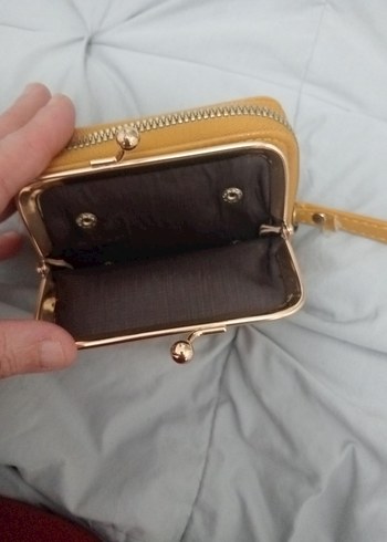 Bej Deri Kadın Clutch Cüzdan - Görsel 5