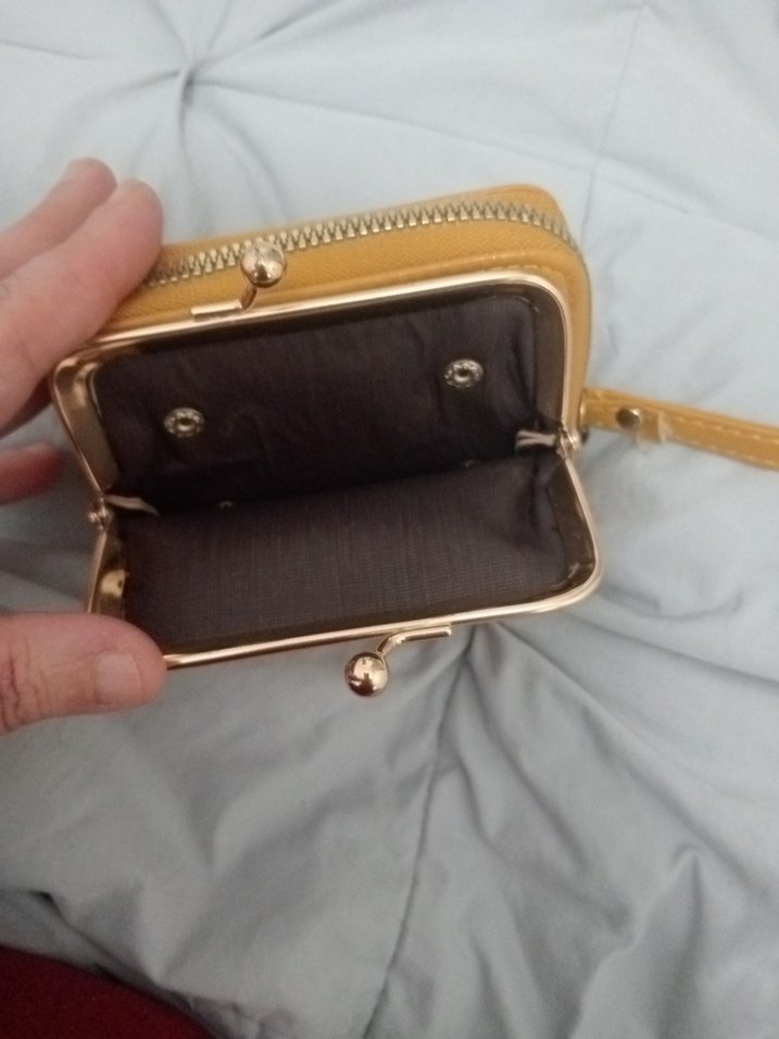 Bej Deri Kadın Clutch Cüzdan - Görsel 5