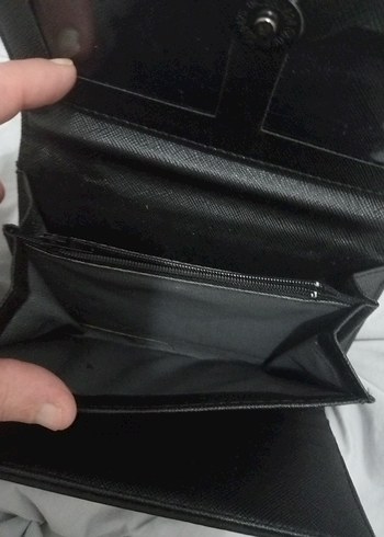 Siyah Kadın Cüzdanı Velcro Kapamalı - Görsel 2