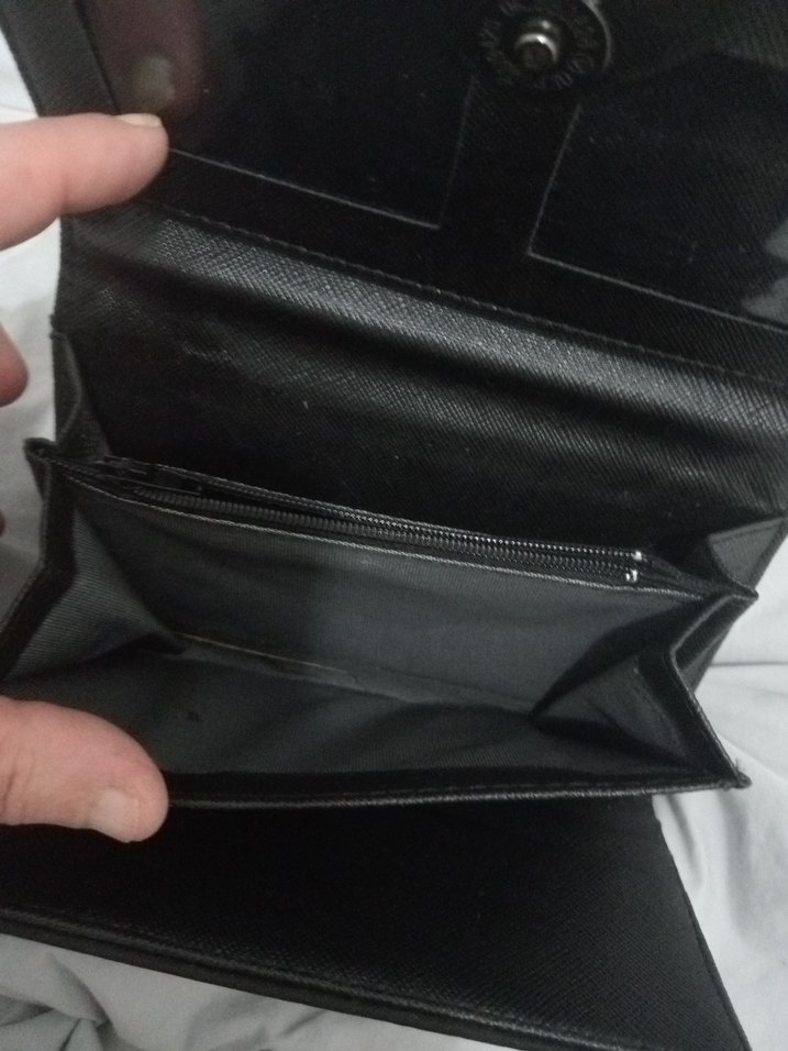 Siyah Kadın Cüzdanı Velcro Kapamalı - Görsel 2