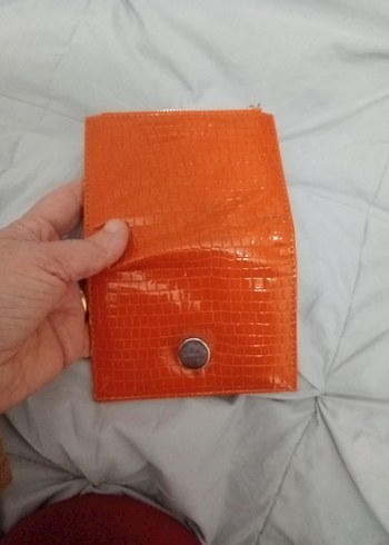 orijinal cüzdan Turuncu Deri Kadın Cüzdanı - Görsel 6