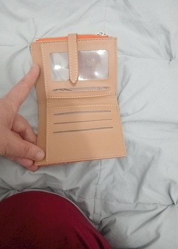 orijinal cüzdan Turuncu Deri Kadın Cüzdanı - Görsel 5