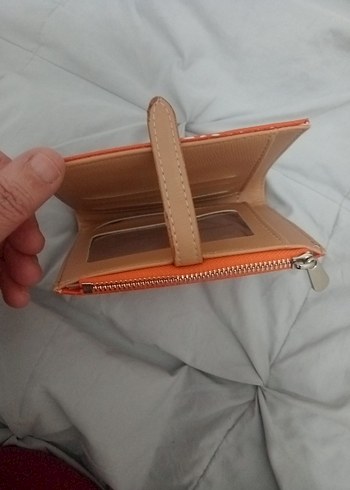 orijinal cüzdan Turuncu Deri Kadın Cüzdanı - Görsel 2
