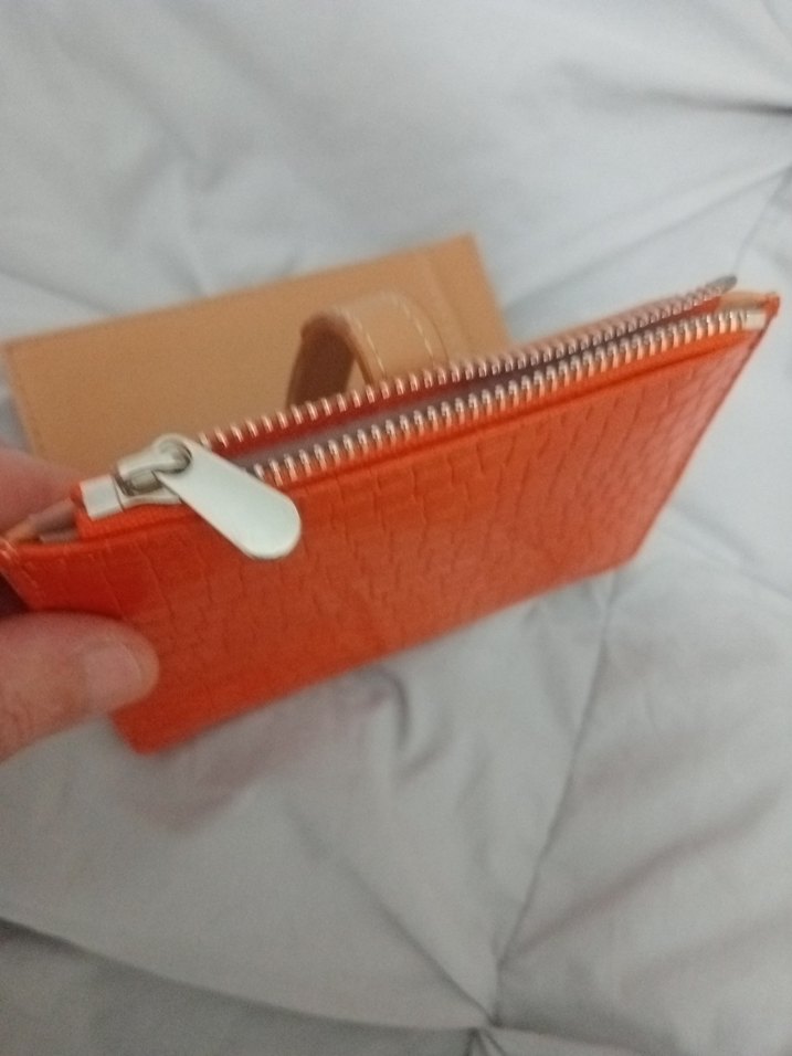 orijinal cüzdan Turuncu Deri Kadın Cüzdanı - Görsel 3