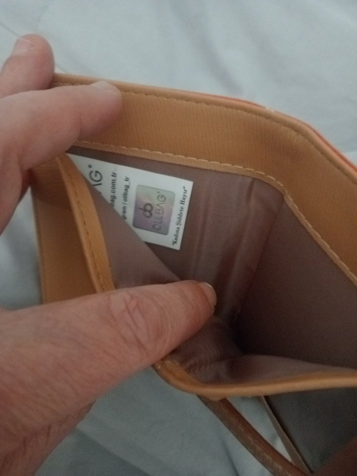 orijinal cüzdan Turuncu Deri Kadın Cüzdanı - Görsel 4