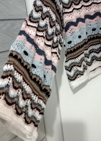 Bohem Çok Renkli Örgü Kadın Kazak - Görsel 7