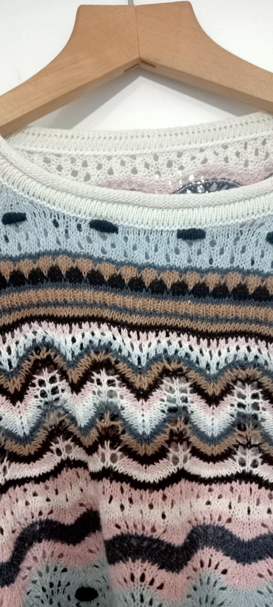 Bohem Çok Renkli Örgü Kadın Kazak - Görsel 4