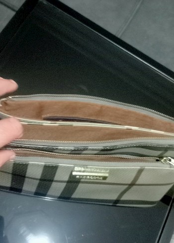 Ekose Desenli Fermuarlı Kadın Portföy Çanta - Görsel 3