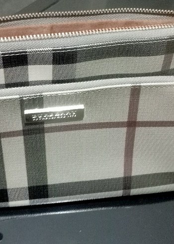 Ekose Desenli Fermuarlı Kadın Portföy Çanta - Görsel 6