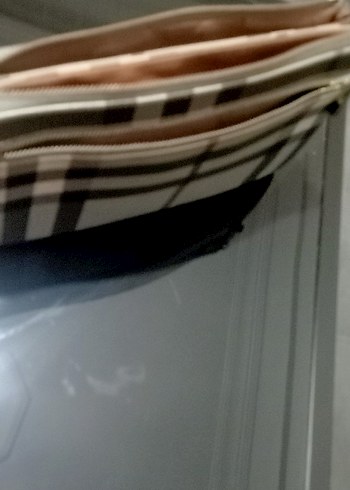 Ekose Desenli Fermuarlı Kadın Portföy Çanta - Görsel 9