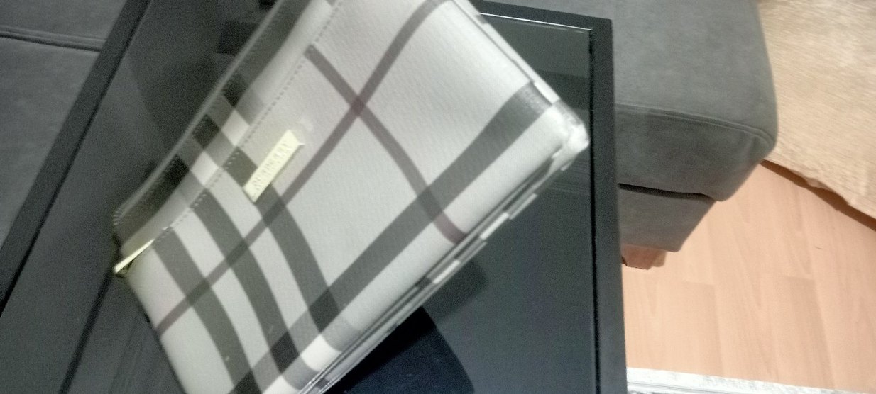 Ekose Desenli Fermuarlı Kadın Portföy Çanta - Görsel 4