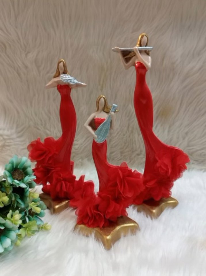 Bordo Renkli Müzisyen Figürleri Seti - Görsel 5