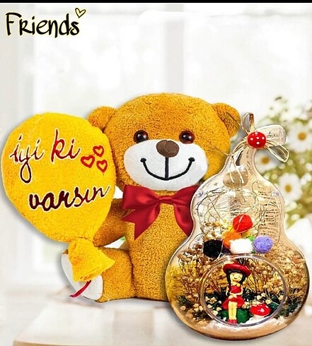 İyi Ki Varsın Peluş Ayıcık Ve Best Friends Arkaşa sevgiliye Hedi