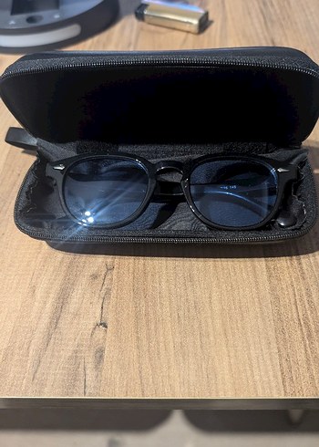 Moscot Rayban tipi gözlük Mavi lens Şeffaf çerçve Uv400 korumalı - Görsel 4