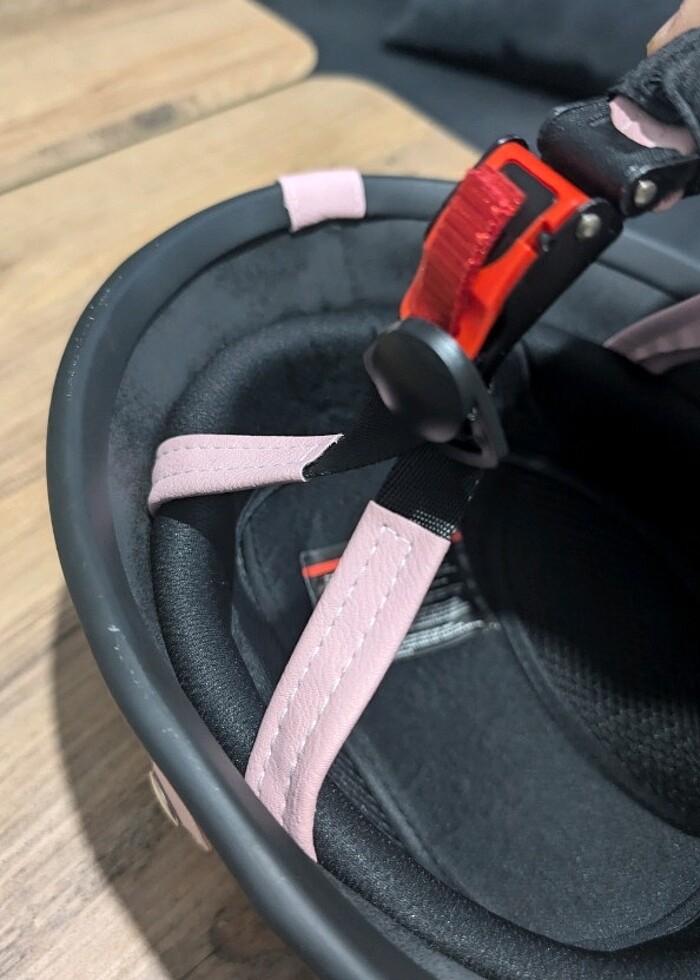 Yarım Kask Vintage Kask Pembe (yeni) Elektrikli scooter kask Ele - Görsel 3