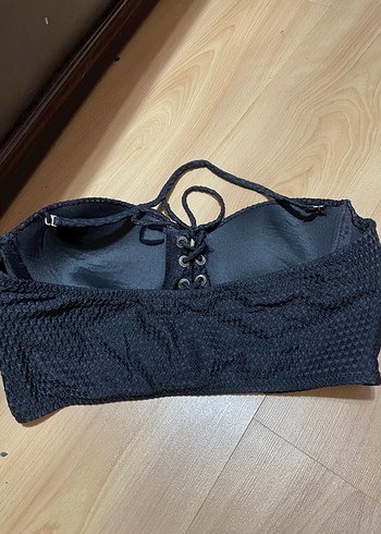 Düğmeli Strappy Siyah Bustiyer - Görsel 2