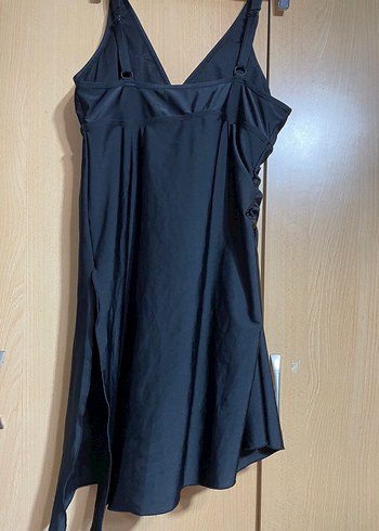 Drapeli ve etekli Siyah Kadın Mayo - Görsel 3