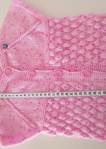 Kız bebek pembe yelek 3/6 ay - Görsel 2