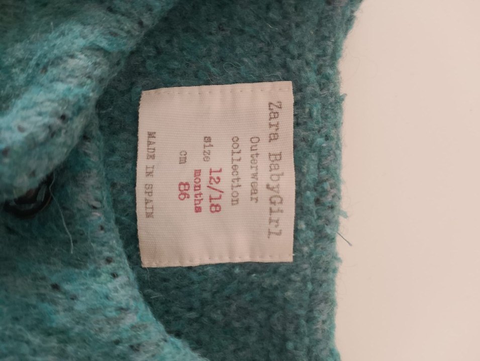 Çıt çıtlı Turkuaz bebek  Kabanı zara 12/18ay - Görsel 5