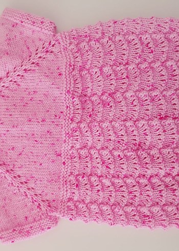 Pembe Örgü Kız Çocuk Kolsuz Hırka - Görsel 2