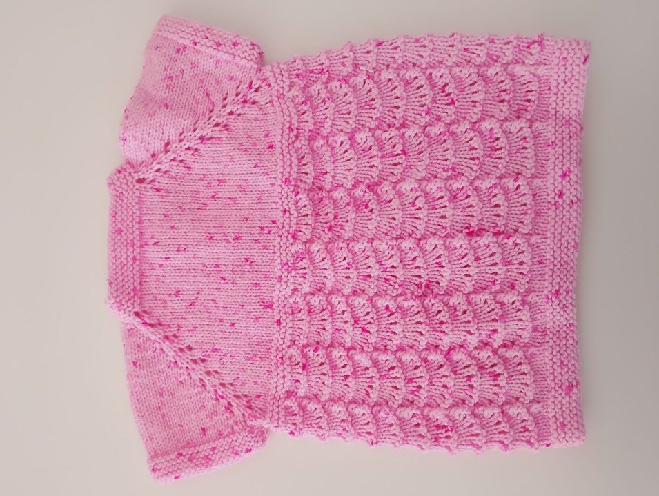 Pembe Örgü Kız Çocuk Kolsuz Hırka - Görsel 2