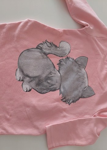 Kız bebekPembe Uzun Kollu Sweatshirt yada elbise 6/9ay - Görsel 3