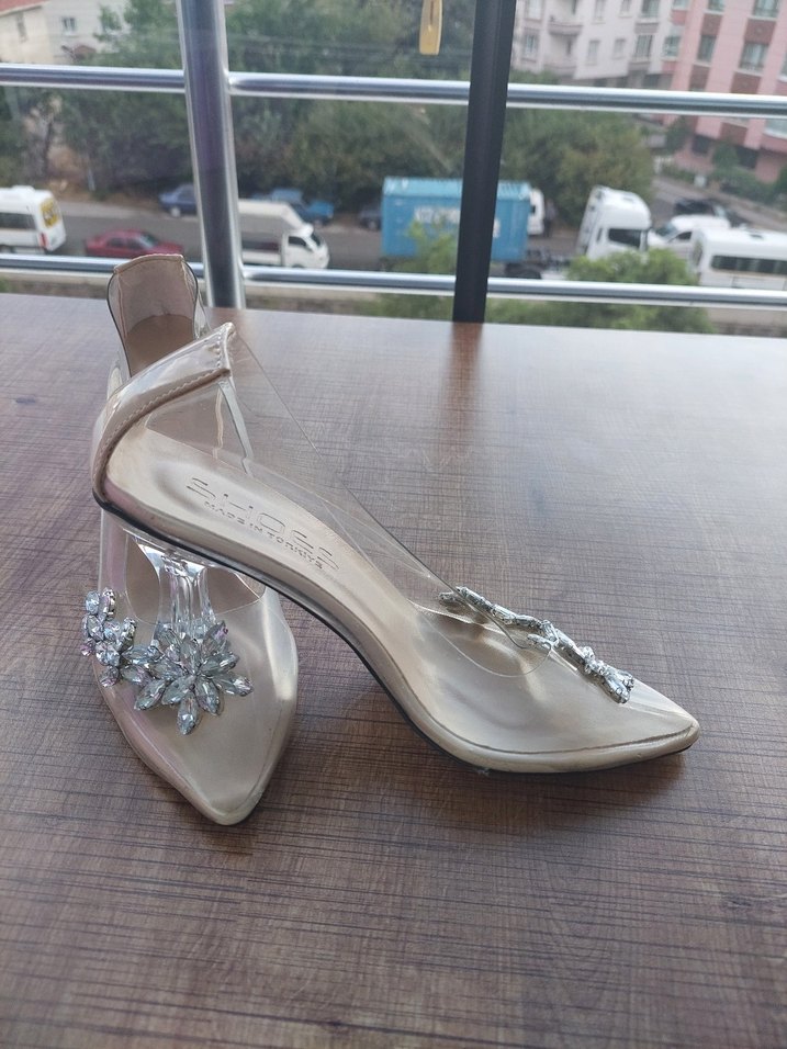Cam Topuklu Kadın Abiye Ayakkabı - Görsel 2
