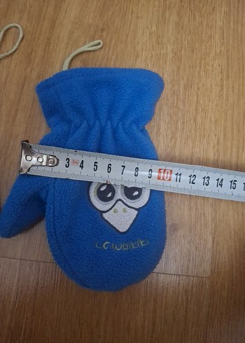 Çocuk Mavi Nakışlı Polar Eldiven - Görsel 6