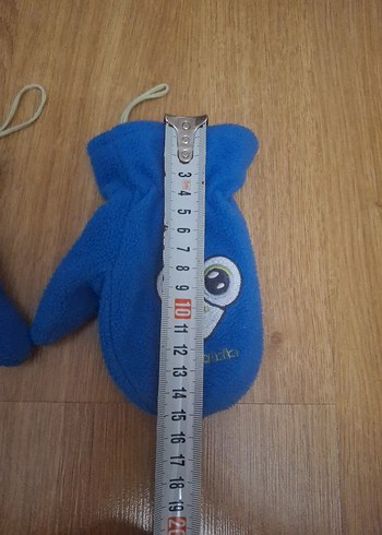 Çocuk Mavi Nakışlı Polar Eldiven - Görsel 5