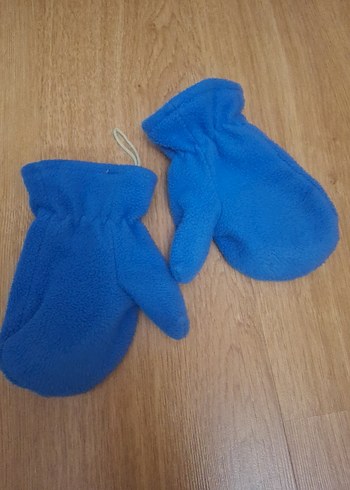 Çocuk Mavi Nakışlı Polar Eldiven - Görsel 4