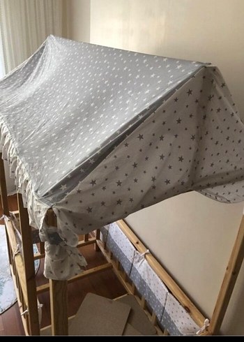 Beden gri Renk Ahşap Bebek Karyolası Gri
