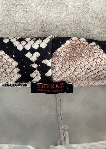 Kahverengi Gri Yılan Desenli Kadın  tayt - Görsel 2