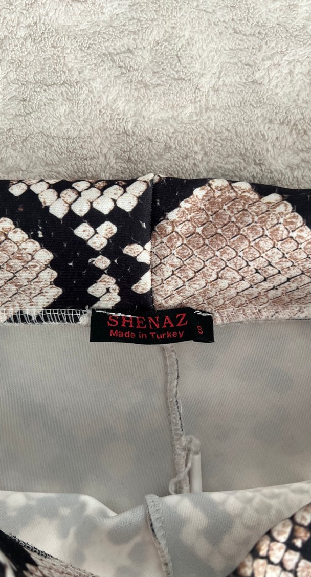 Kahverengi Gri Yılan Desenli Kadın  tayt - Görsel 2