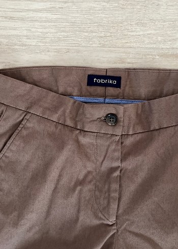 Kahverengi Kadın Keten Kumaş Pantolon - Görsel 2