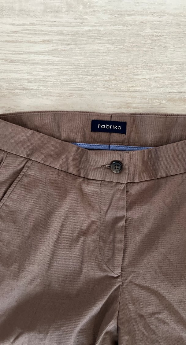 Kahverengi Kadın Keten Kumaş Pantolon - Görsel 2