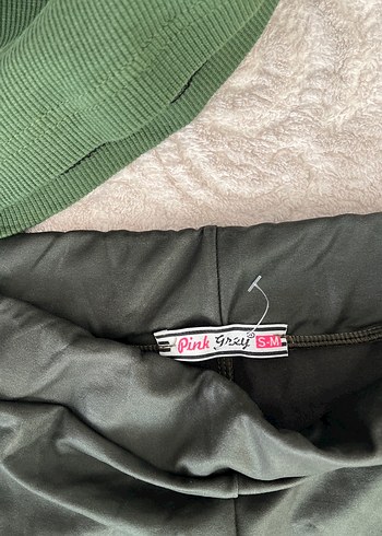 Siyah Midi Boy Kadın Tayt ve mini eşit - Görsel 2