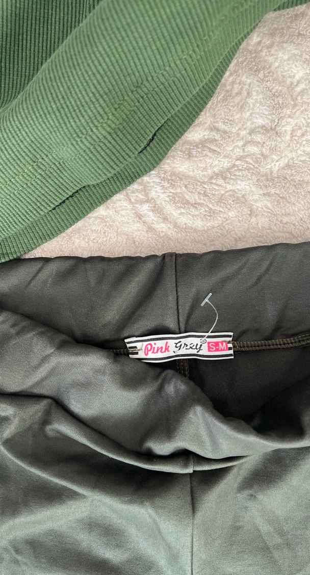 Siyah Midi Boy Kadın Tayt ve mini eşit - Görsel 2