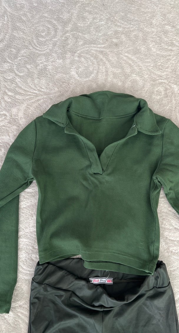 Siyah Midi Boy Kadın Tayt ve mini eşit - Görsel 3