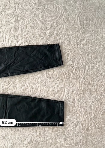 Kadın Siyah Deri Midi Pantolon - Görsel 5