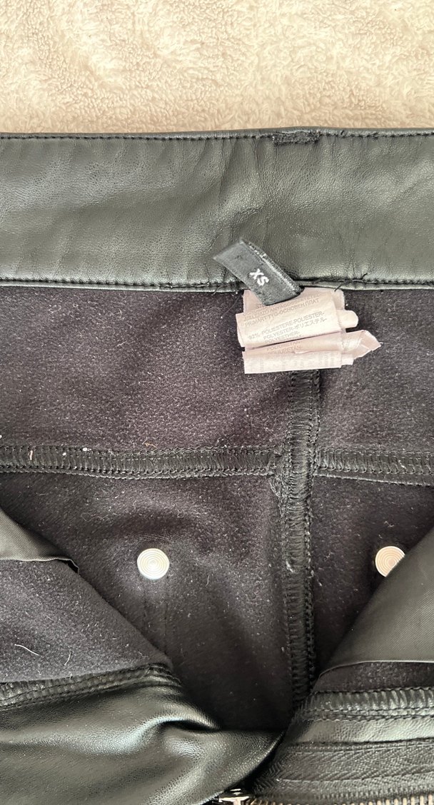 Kadın Siyah Deri Midi Pantolon - Görsel 2