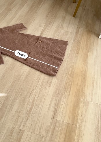 Düğmeli Kahverengi Yün Kadın Kazak - Görsel 4