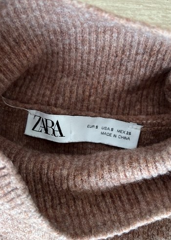 Düğmeli Kahverengi Yün Kadın Kazak - Görsel 2