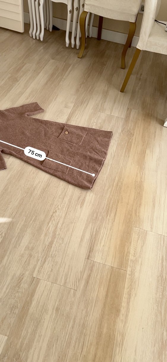 Düğmeli Kahverengi Yün Kadın Kazak - Görsel 4