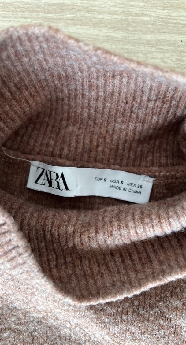 Düğmeli Kahverengi Yün Kadın Kazak - Görsel 2