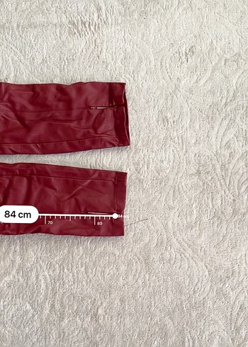 Bordo Kadın Deri Pantolon Fermuarlı - Görsel 4