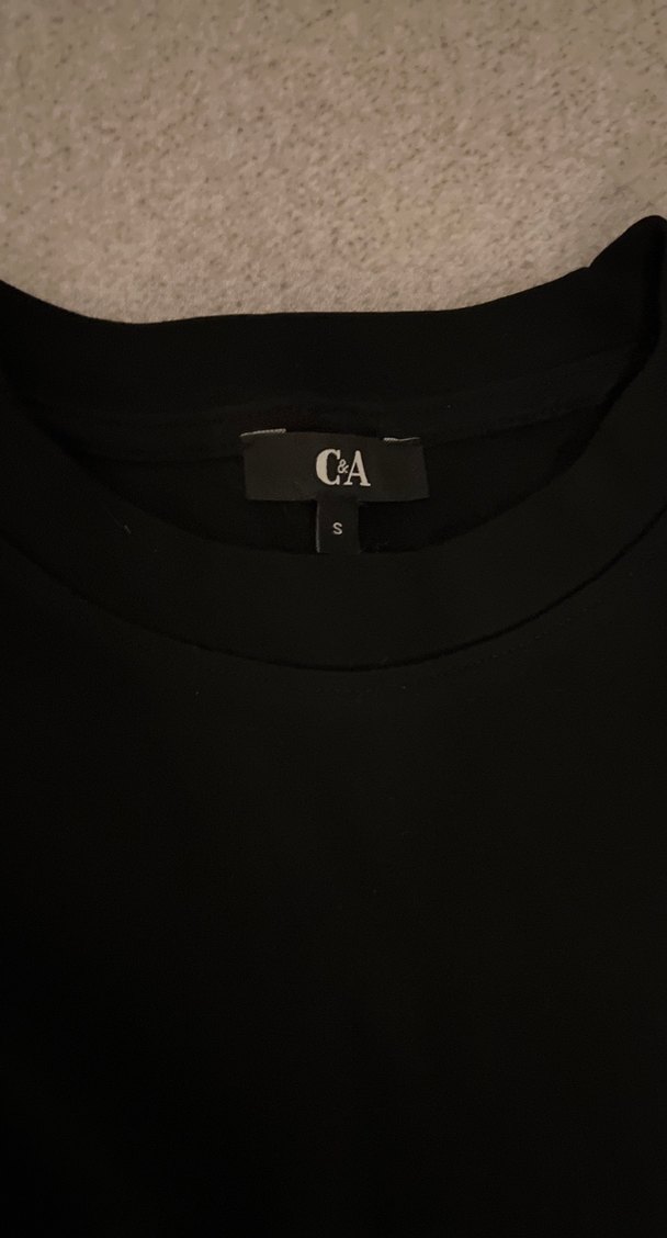 Siyah penye Kısa Kollu Tişört - Görsel 2