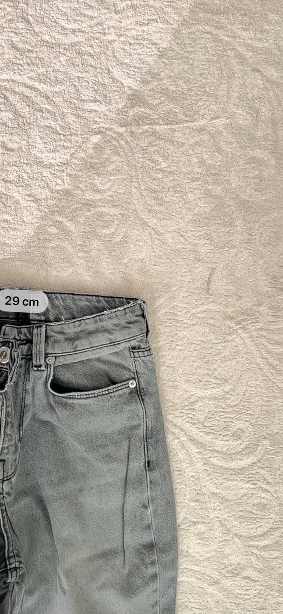 Gri Renkli Kadın Salaş Streetwear Jean - Görsel 5